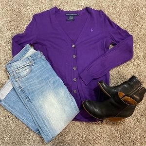 Women’s Ralph Lauren Sport Purple Cardigan - M
